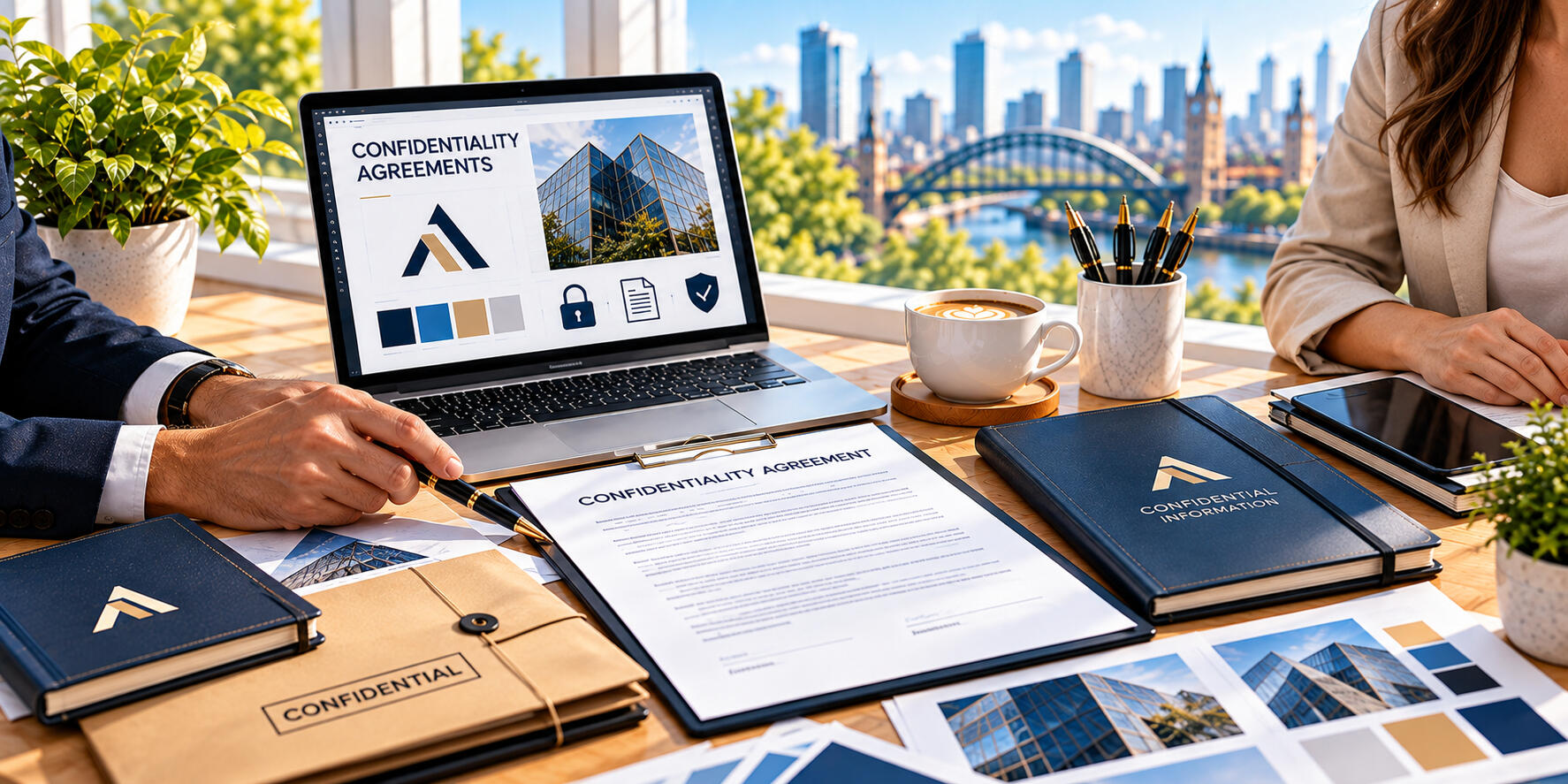 Confidentiality Agreements – Peter Angel Confidentiality agreements, signed paperwork, and a closed folder representing the protection of sensitive business information.